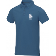 Męskie polo Calgary z krótkim rękawem, l, niebieski