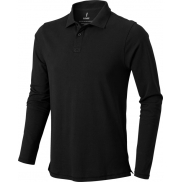 Męskie polo Oakville z długim rękawem, 3xl, czarny