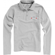 Damskie polo Oakville z długim rękawem, l, szary