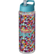 Bidon H2O Vibe o pojemności 850 ml z wieczkiem z dzióbkiem, biały, niebieski