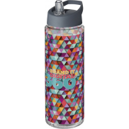 Bidon H2O Vibe o pojemności 850 ml z wieczkiem z dzióbkiem, biały, szary