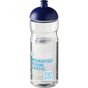 Bidon H2O Eco o pojemności 650 ml z wypukłym wieczkiem, biały, niebieski