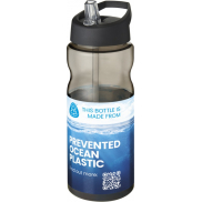 Bidon H2O Eco o pojemności 650 ml z wieczkiem z dzióbkiem, szary, czarny