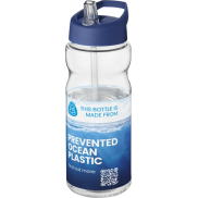 Bidon H2O Eco o pojemności 650 ml z wieczkiem z dzióbkiem, biały, niebieski