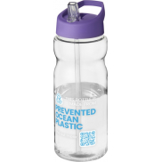 Bidon H2O Eco o pojemności 650 ml z wieczkiem z dzióbkiem, biały, fioletowy