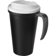 Americano® Grande 350 ml mug with spill-proof lid, czarny, biały