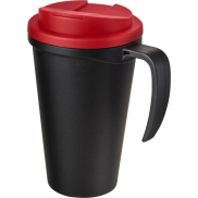 Americano® Grande 350 ml mug with spill-proof lid, czarny, czerwony