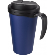 Americano® Grande 350 ml mug with spill-proof lid, niebieski, czarny