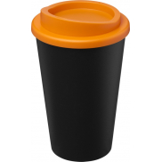 Kubek Americano Eco z recyklingu o pojemności 350 ml, czarny, pomarańczowy