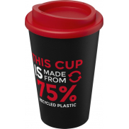 Kubek Americano Eco z recyklingu o pojemności 350 ml, czarny, czerwony