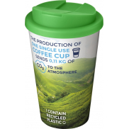 Kubek Brite-Americano® 350 ml z wieczkiem zapobiegającym rozchlapaniu, biały, zielony