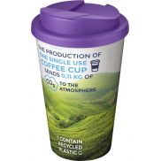 Kubek Brite-Americano® 350 ml z wieczkiem zapobiegającym rozchlapaniu, biały, fioletowy