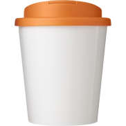 Brite-Americano® Espresso 250 ml tumbler with spill-proof lid, biały, pomarańczowy