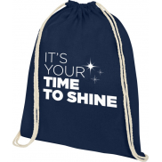 Plecak Oregon wykonany z bawełny o gramaturze 140 g/m² ze sznurkiem ściągającym, niebieski