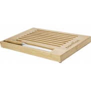 Pao bambusowa deska do krojenia z nożem, piasek pustyni, szary