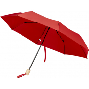 Składany wiatroodporny parasol 51 cm z PET z recyklingu Birgit, czerwony