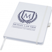 Notatnik w formacie A5 z papieru z recyklingu z okładką z plastiku z recyklingu Honua, biały