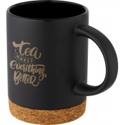 Neiva Kubek ceramiczny o pojemności 425 ml z korkową podstawą, czarny