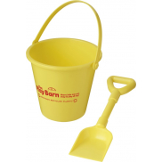 Wiaderko z łopatką Tides z plastiku z recyklingu, żółty