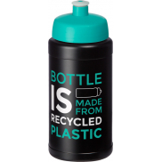 Baseline 500 ml butelka sportowa z recyklingu, czarny, niebieski