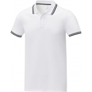 Męska koszulka polo Amarago z kontrastowymi paskami i krótkim rękawem, xs, biały