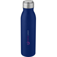 Bidon ze stali nierdzewnej Harper o pojemności 700 ml z metalową pętelką, niebieski