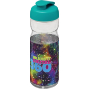 Bidon H2O Active® Base Tritan™ o pojemności 650 ml z klapką, biały, niebieski