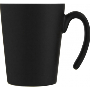 Kubek ceramiczny Oli o pojemności 360 ml z uchwytem, biały, czarny