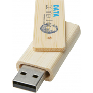 Pamięć USB Rotate o pojemności 4GB wykonana z bambusa, biały