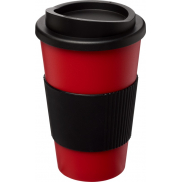 Americano® 350 ml termoizolowany kubek z uchwytem, czarny, czerwony