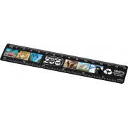 Refari linijka z tworzywa sztucznego pochodzącego z recyklingu o długości 15 cm, czarny