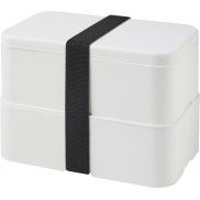 MIYO dwupoziomowe pudełko na lunch, biały, czarny