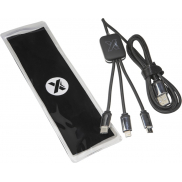 Kabel z podświetlonym logo 3w1 - SCX.design C17, czarny, biały