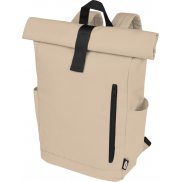 Byron plecak na laptopa 15,6 cala z tworzywa RPET z certyfikatem GRS z zawijanym zamknięciem, 18 l, piasek pustyni