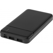 Loop powerbank o pojemności 10 000 mAh z tworzyw sztucznych pochodzących z recyklingu , czarny