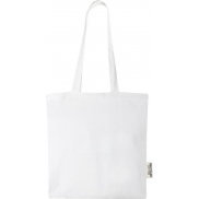 Madras torba na zakupy z bawełny z recyklingu o gramaturze 140 g/m2 i pojemności 7 l, biały