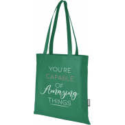 Zeus tradycyjna torba na zakupy o pojemności 6 l wykonana z włókniny z recyklingu z certyfikatem GRS, zielony