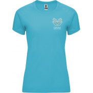 Bahrain sportowa koszulka damska z krótkim rękawem, 2xl, niebieski