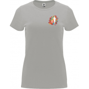 Capri koszulka damska z krótkim rękawem, 2xl, szary