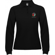 Estrella koszulka damska polo z długim rękawem, xl, czarny