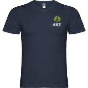 Samoyedo koszulka męska z krótkim rękawem i dekoltem w serek, s, niebieski