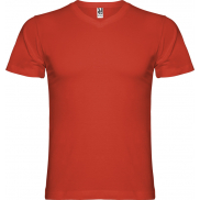 Samoyedo koszulka męska z krótkim rękawem i dekoltem w serek, 2xl, czerwony