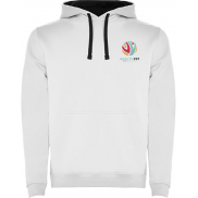 Urban męska bluza z kapturem, l, biały, niebieski