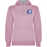 Urban damska bluza z kapturem, l, różowy, szary