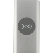 Juice bezprzewodowy powerbank o pojemności 8000 mAh Type-C z aluminium pochodzącego z recyklingu, szary