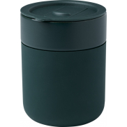 Java kubek ceramiczny z silikonową osłoną i plastikową pokrywką 330 ml, zielony