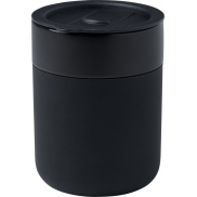 Java kubek ceramiczny z silikonową osłoną i plastikową pokrywką 330 ml, czarny