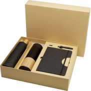 Carmen zestaw upominkowy z notatnikiem A5 w twardej okładce i długopisem, czarny