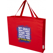 Odessa torba na zakupy z bawełny z recyklingu z certyfikatem GRS 220 g/m² 40L, czerwony