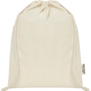 Oregon ściągana sznurkiem torba na zakupy z bawełny z recyklingu z certyfikatem GRS 140 g/m², piasek pustyni